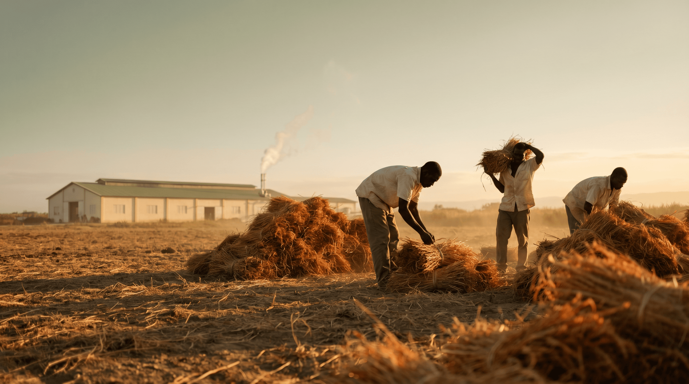 Haitian vetiver harvest — workers in the field